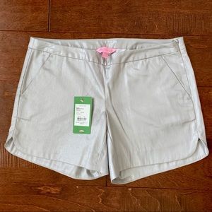 NWT Lilly Pulitzer Silver Kasia Side ZIP Shorts 00